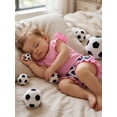 thumbnail image 6 of BemeyourBBs Toddler Baby Girls Football Outfit Infant Baby Girls Summer 2 Piece Outfits Flying Short Sleeve Soccer Bow Embroidered TShirt Tops Ruffle Trim Shorts Sets Toddler Girls Summer Outfit, 6 of 9