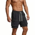 thumbnail image 3 of Plus Size Cargo Shorts for Men 2026 Summer Lightweight Quick Dry Shorts with Pockets Straight Leg Hiking Shorts Sportwear,Black,4XL, 3 of 9
