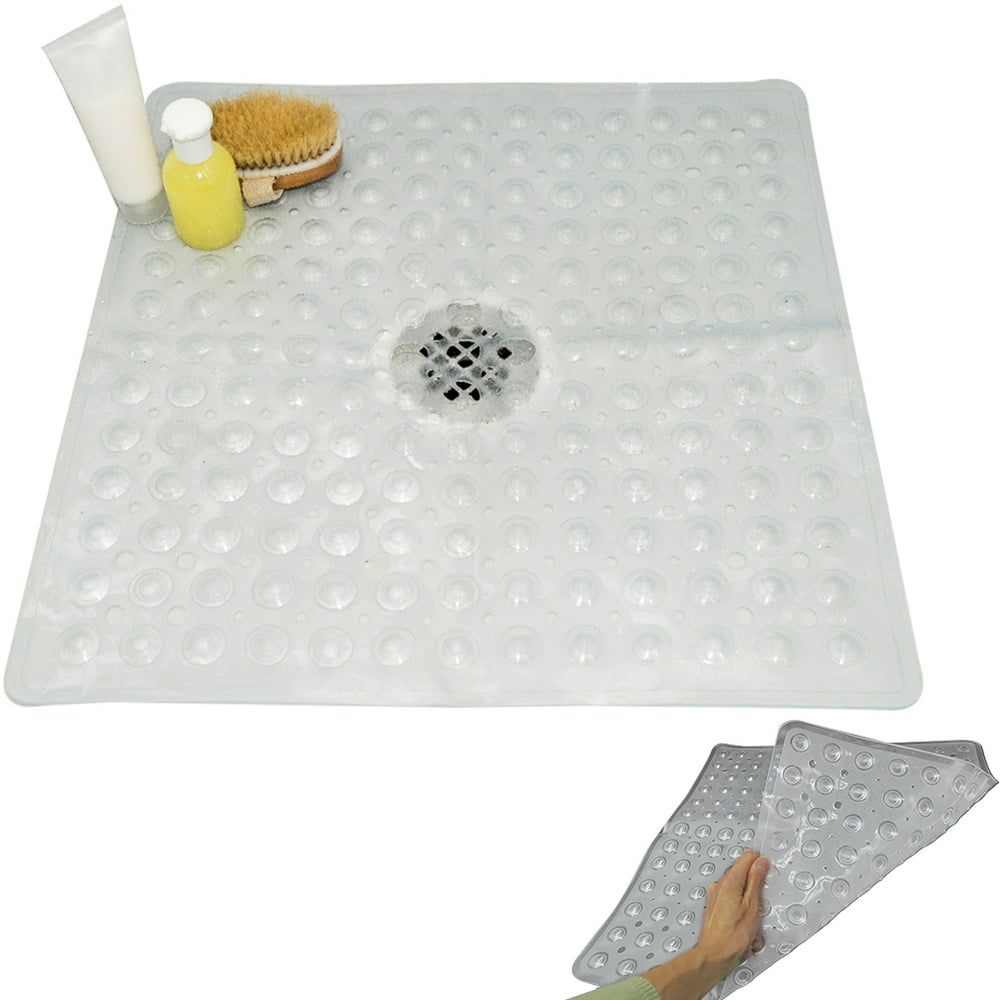 Evelots Square Shower MatLargeDrain HoleNon SlipSuper Thick164