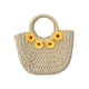 thumbnail image 5 of Bolso de mano bohemio tejido a mano con asa superior, estilo informal, de verano Beige, 5 of 9