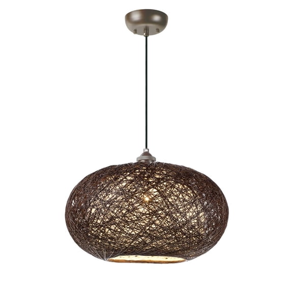 14402CHWT Maxim Lighting Bali-One Light Pendant-15.75 Inches wide by 10 inches high-Chocolate/White Finish    -Traditional Installation