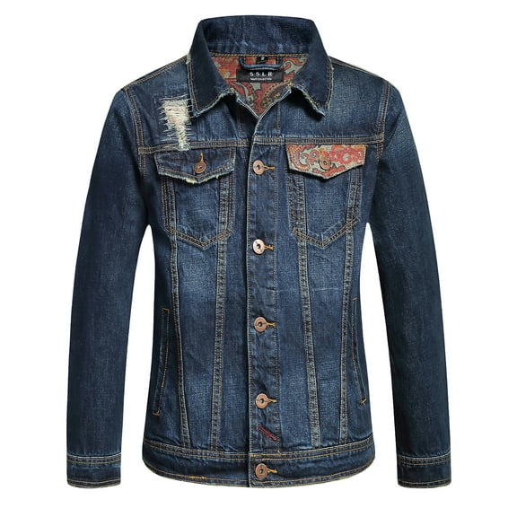 SSLR Men's Denim Trucker Jacket