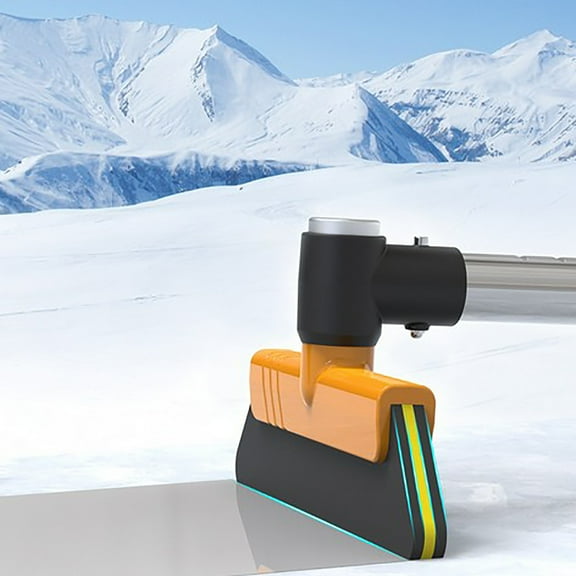 Nkmbld Portable Snow Shovel for Driveway, Snow Scraper with 13 Gear Adjustment Multi Functional Defrosting and Deicing Snow Plow for Car Driveway, Garden, Camping, Black