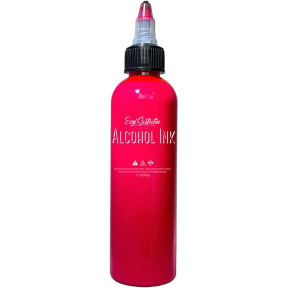 Premium Alcohol Ink|Metallic or Glitter Vibrant|High Saturated Unique Colors|4oz|For Tumblers,Coasters,Resin Dye,Alcohol Ink Paper,Yupo,Resin Petri Dish|by Ezgi Sertcetin | Neon Pink