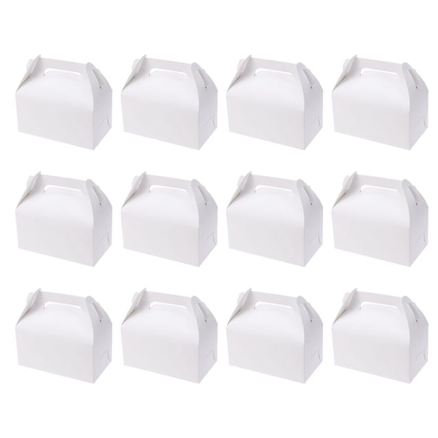 BRIGHTFUFU 12 cajas de cartón blancas para dulces, galletas, pasteles, recuerdos de boda, regalos de bricolaje, postres, frutas y fiestas.
