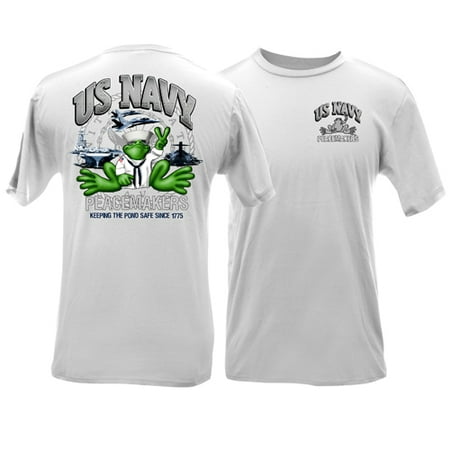 Rico Frog T-shirt - Peace Frogs Adult US Navy Short Sleeve T-Shirt