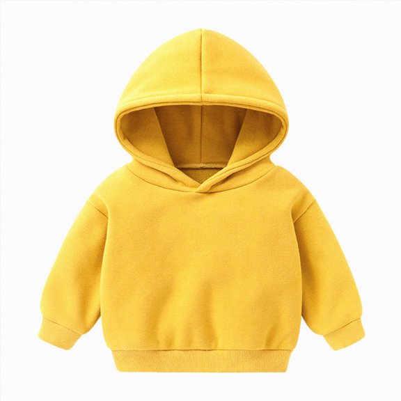 WUANDIXFA Baby and Toddler Girls Fleece Hoodies 12 18 24 Months 3T 4T 5T 6T Lightweight Winter Coat for Baby Girls,Yellow,4-5 Years