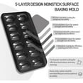thumbnail image 5 of 2 Pack Madeleine Pans for Baking, 12 Cavity Heavy Duty Shell Shape Baking Mold Nonstick Cookie Cake Pan for Oven（BLACK）, 5 of 10