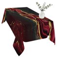thumbnail image 2 of Red Marble Table Cloth Waterproof Tablecloths, Gold Abstract Vintage Modern Ombre Art Tablecloth Dining Table Cover for Kitchen Party Tabletop Outdoor, Rectangle Tablecloth 54x108 Inch, 2 of 9