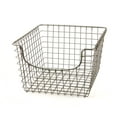 thumbnail image 5 of Spectrum Diversified Scoop Steel Wire Stackable Storage Basket for Kitchen, Pantry, Closet and Garage, Medium, Satin Nickel, 5 of 7