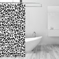 thumbnail image 2 of Shower Curtain, Leopard black white texture Waterproof Fabric Plastic Shower Curtain, Drying Fast Bathroom Curtain with 9 Buttonholes, Ruffle Shower Curtain 60x72in, 2 of 8