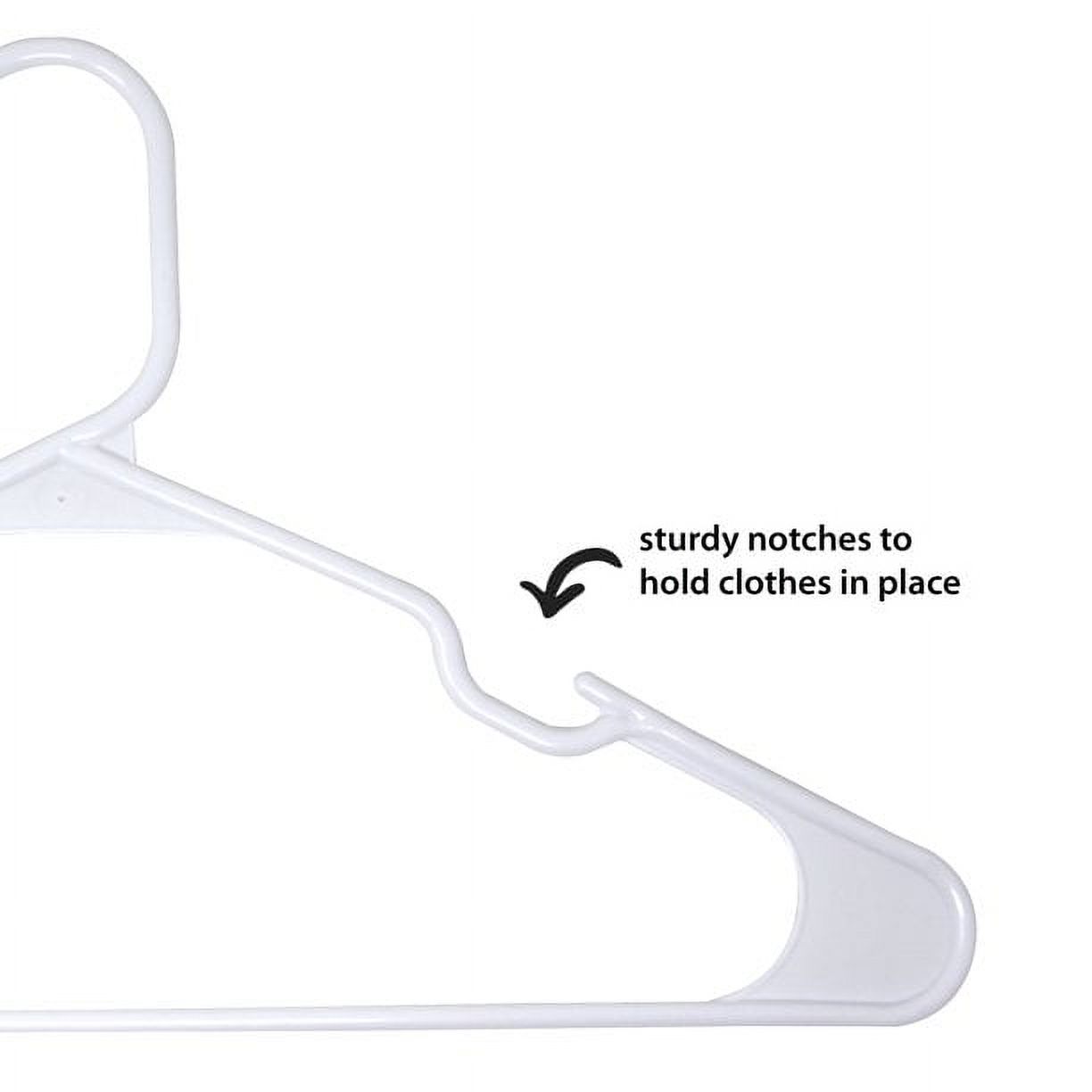 Mainstays Adult & Teen Clothing Hangers, 50 Pack, White, Durable Plastic - image 3 of 5