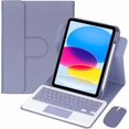 thumbnail image 1 of Funda con Teclado Giratorio 360° para iPad 10ª Gen 10.9 Pulgadas (2022), Teclado en Inglés de EE. UU. (Lavanda Gris), 1 of 8