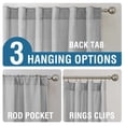 thumbnail image 2 of Turquoize Natural Linen 84"L x 52"W inches Long Light Filtering Semi Sheer Curtains Back Tab Loop Pocket 2 Panel Draps, Dove, 2 of 6