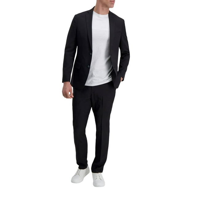 Haggar Veste de Complet Lavable pour Homme, Noire, 46 Régulier