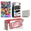 Nintendo Switch Lite Console Coral with Mario Kart 8 Deluxe, Accessory Starter Kit and Screen Cleaning Cloth Bundle - Import with US Plug