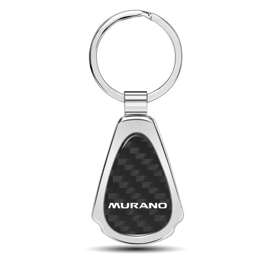 Nissan Murano Real Black Carbon Fiber Chrome Metal Teardrop Key Chain