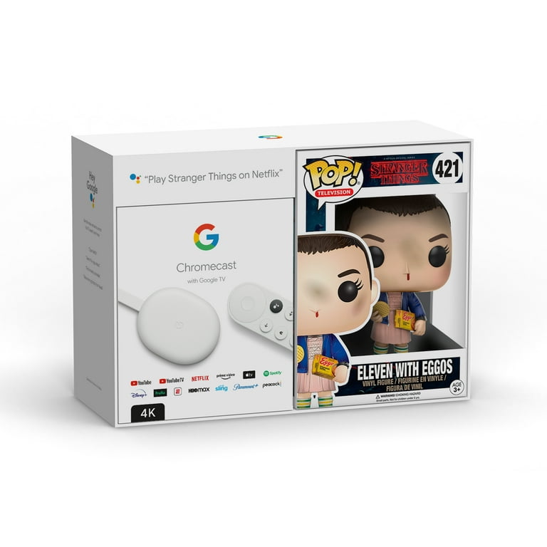 Chromecast Google TV (4K) Streaming Media Player - with POP! TV Stranger Things Eleven with Eggos - Walmart.com