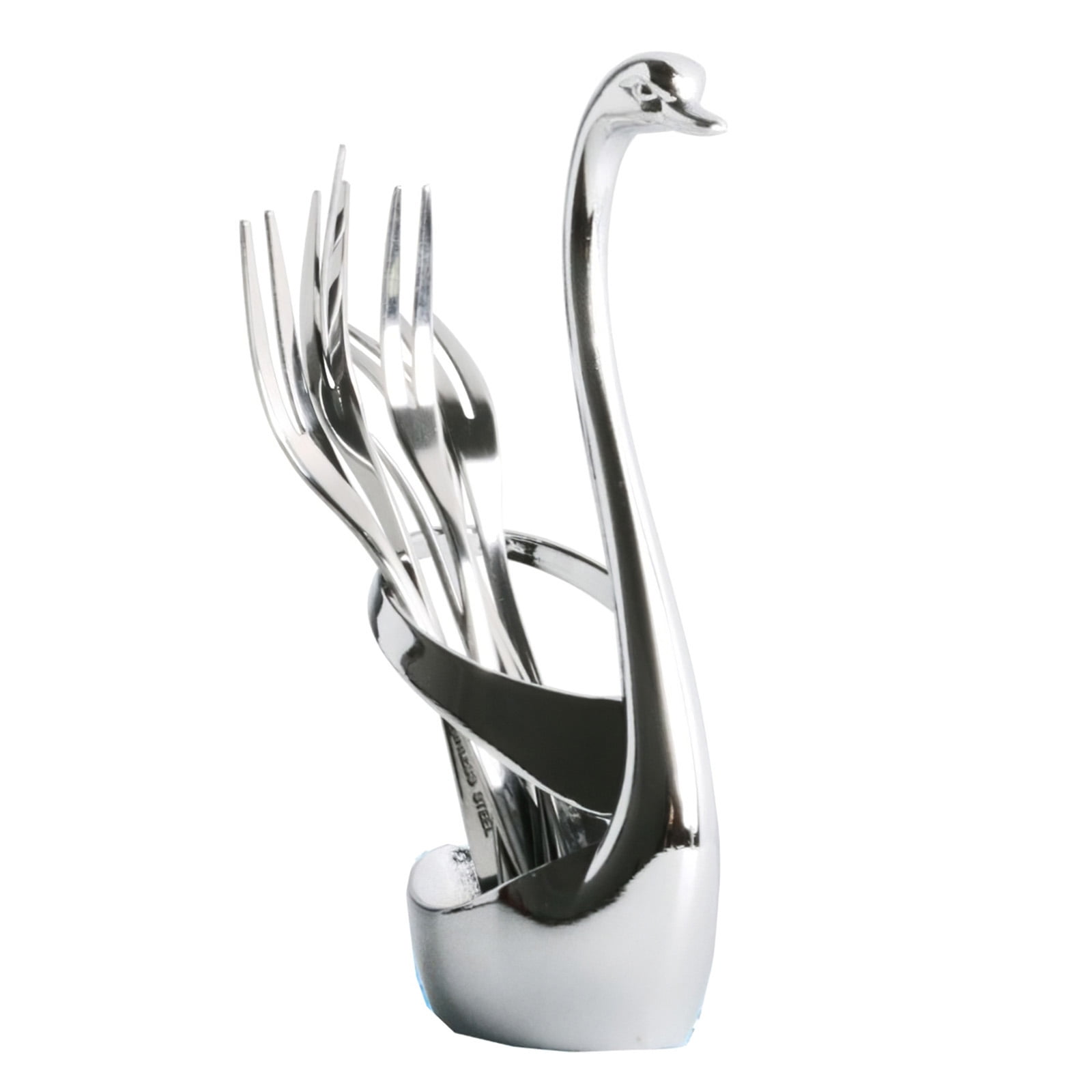 Dinnerware Tableware Fork Spoon Cutlery Swan Base Holder Stainless Steel 