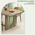 thumbnail image 5 of Uforic 71" Large Solid Wood Dinner Table for 4-8 Person, Rectangular Farmhouse Kitchen Table for Gathering, Kitchen, Dining Living Room, 5 of 8