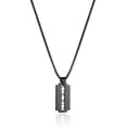 thumbnail image 3 of HZMAN Mens Stainless Steel Razor Blade Model Dog Tag Pendant Hip Hop Necklace,22+2" Chain (Black), 3 of 6