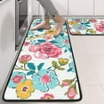 thumbnail image 2 of Kitchen Rugs Sets Of 2,Pioneer Flower Floral Print Pattern Anti Fatigue Kitchen Mat Rugs Non Slip Washable,Decorative Kitchen Floor Mats for Kitchen,Sink,Laundry,17"x47"+17"x47", 2 of 5