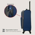 thumbnail image 5 of U.S. Traveler Forza 2-Piece Expandable Softside Carry-On Luggage Set – Spinner Wheels, TSA-Approved, Tote Bag, Lightweight Travel Suitcase, Navy, 5 of 8