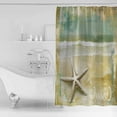 thumbnail image 4 of 54x78 Inch Shower Curtain Decorative Vintage Coastal Starfish Bathtub Bath Curtains Fabric Waterproof Bathroom Decor Summer Beach Nautical Small Stall Shower Curtain Set with 12 Hooks, 4 of 6