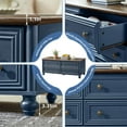 thumbnail image 5 of Joaxswe 3-Piece Coffee Table Set for Living Room, Side Table Set with Charging Station, Includes 1 Coffee Table and 2 End Tables, Navy Blue, 5 of 9