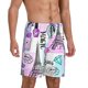 thumbnail image 2 of Fotbe Eiffel Tower and Hearts Pantalones Cortos de Pijama para Hombre, Ropa de Dormir, Pantalones de Pijama Cortos para Hombre-4X-Large, 2 of 6