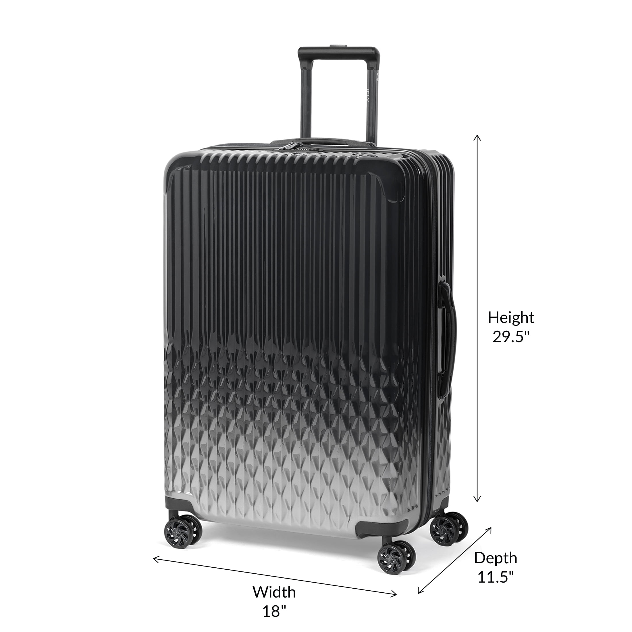 iFLY Elite 2-Piece Expandable Hardside Spinner Luggage Set, with TSA Lock, 20" Carry-on and 28" Checked Luggage, Black