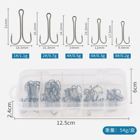 Kingfish Double Claw Hooks Extra Strong Treble Hooks for Soft Frog Lure Snagging Sea Fishing Tackle Replacement Hooks Pack of 25 Durable Gear