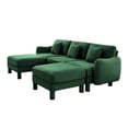 thumbnail image 6 of Newest Boucle Fabric U Shape Sectional 3-seater Sofa Couch,Distinctive Shell-shaped Armrests,2 Movable Ottomans,Cylindrical Legs Wrapped,Self-fabric,Green Color, 6 of 17