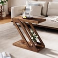 thumbnail image 3 of Tribesigns Solid Wood Side Table, 2-Tier Narrow End Table, Small Bedside Furniture, Accent Nightstand for Living Room, Bedroom, Brown, 3 of 6