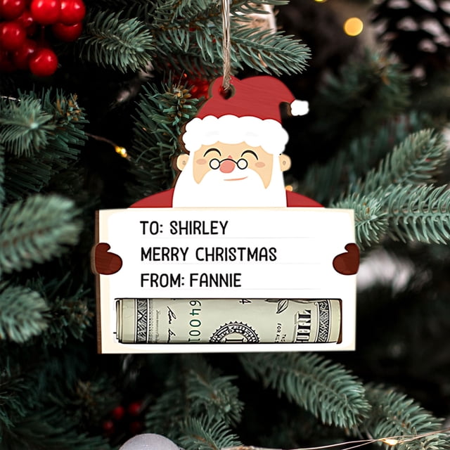 Hot6sl Liquidación de Ahorros de Verano Tarjeta de Cambio de Papá Noel Decoración de Árbol de Navidad de Madera Tarjeta de Madera