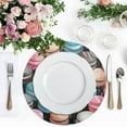 thumbnail image 4 of Macarons Black Round Placemats Plate Mats 15 Inch Non-Slip Heat Resistant Washable PVC Set Indoor for Kitchen Dining Table 1PC, 4 of 6