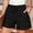 (Fashion 49)Black, variant on Aimik Women Solid Color Elastic Waisted Short Pants with Drawstring and Pockets Summer Casual and Comfortable Shorts