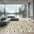 thumbnail image 2 of ODIKA 6'x9' Ultra-Soft Area Rug, Abstract Arches Geometric Pathway Design Modern Floor Covering None Washable, Bare feet friendly, Silk-Touch for Guest Room, Bedroom, 2 of 7