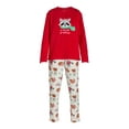 thumbnail image 4 of Holiday Time Women's and Women’s Plus Raccoon Holiday Plush Pajama Set, 2-Piece, Sizes S-3X, 4 of 5