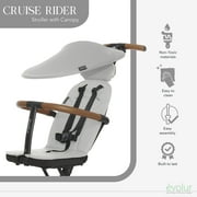 Evolur Cruise Rider Stroller with Canopy, Easy to Carry Travel Stroller, Koala Gray