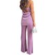 thumbnail image 3 of Conjunto de dos piezas con hombros descubiertos para mujer: top sin tirantes y pantalones anchos. Poliéster. Tallas S-L. Conjunto de verano., 3 of 7