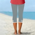 thumbnail image 4 of Womens Capris for Seniors Summer Capri Leggings Women Stretchy Workout Yoga Casual Vacation Beach Pants (Gray,M), 4 of 4