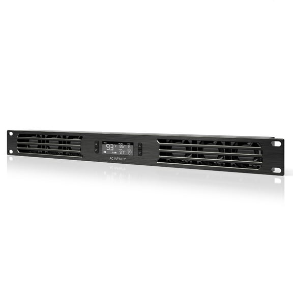 AC Infinity CLOUDPLATE T1, Rack Mount Fan Panel 1U, Exhaust Airflow, for cooling AV, Home Theater, Network 19" Racks