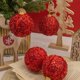 thumbnail image 4 of Hot6sl Ofertas Del Día Bola de Cinta Roja Navideña para Decoración de Árbol de Navidad, Bola de Espuma con Lentejuelas Colgantes, 8 Cm/6 Piezas, Bola de Decoración Navideña, 4 of 7