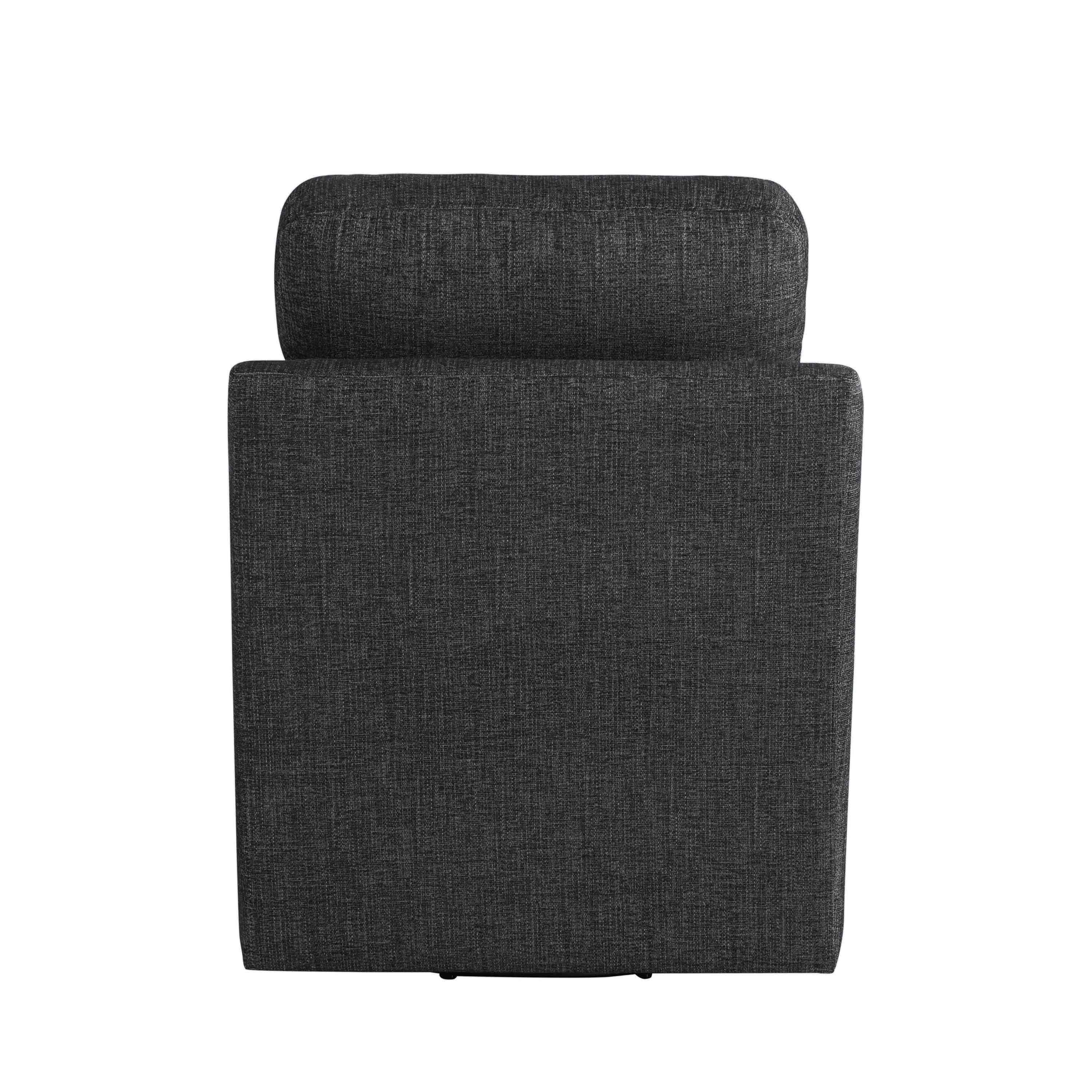 Studio Living Harvard Modern Swivel Accent Chair, Black Chenille Fabric