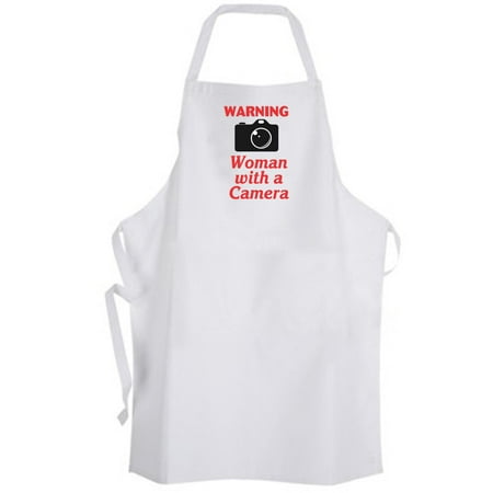 

Aprons365 - Warning Woman with a Camera Apron - Picture Photographer Funny Humor