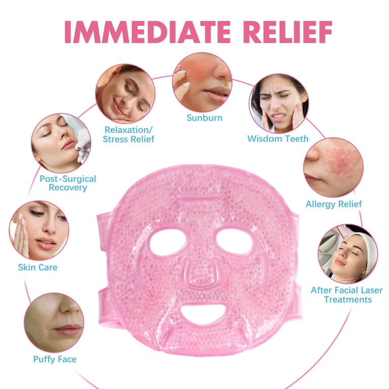LotFancy Ice Face Mask, Gel Beads Hot Cold Therapy photo 2