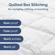 لحاف بديل فاخر من CGK Linens - لحاف مزدوج الحجم مناسب لجميع المواسم، ناعم ومريح، أبيض