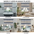 thumbnail image 3 of Khaki Grey Striped Swag Curtains for Kitchen/Bedroom/Living Room, Navy Blue Farmhouse Stripes Abstract Art Scalloped Curtains 63 Inch Long, Window Swag Topper Curtains Valances 2 Panels Set 36"x63", 3 of 8