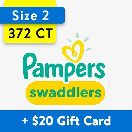 [Save $20] Size 2 Pampers Swaddlers Diapers- 372 Total
